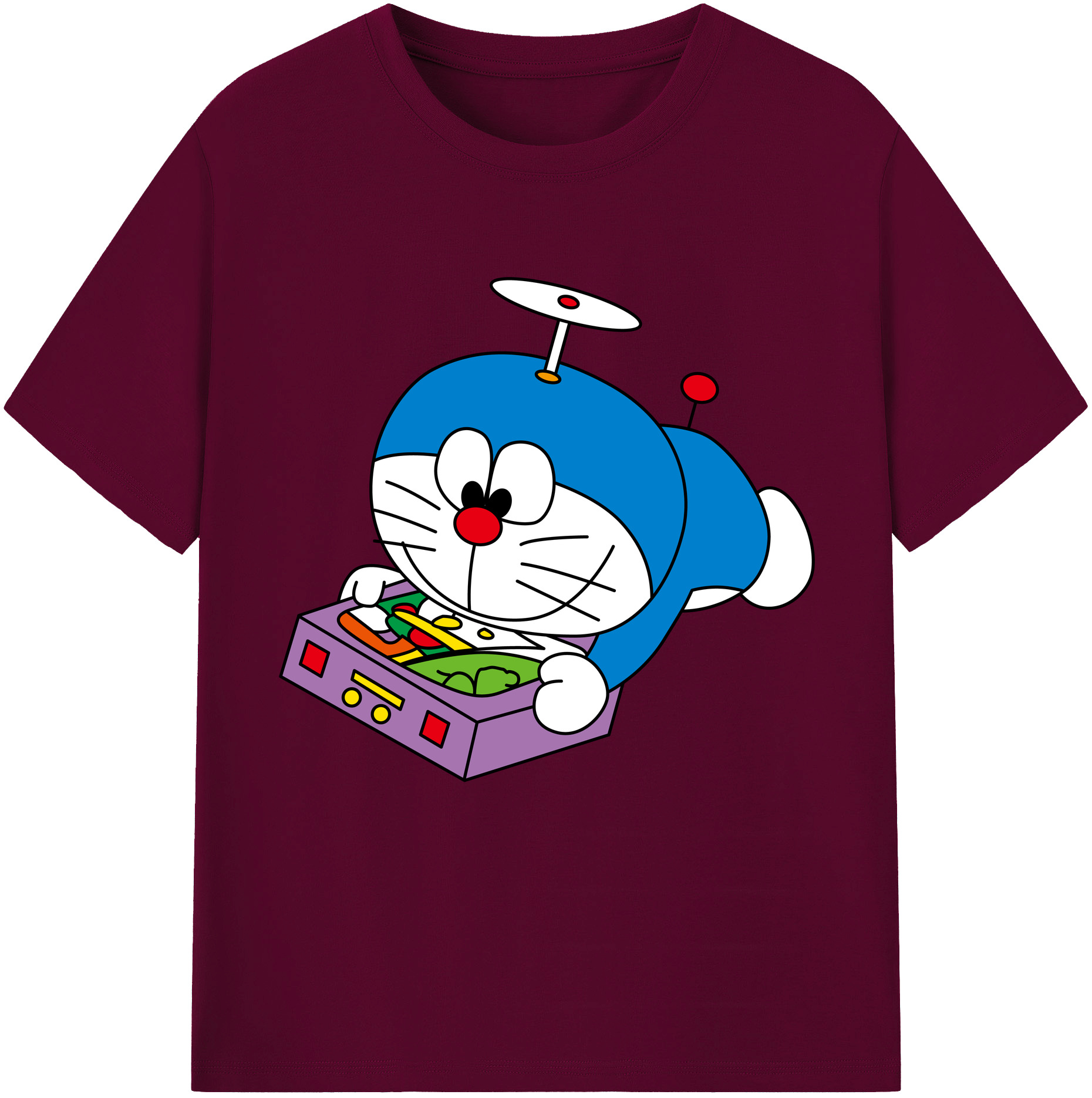 （画像用） ドラえもん Doraemon レディースカジュアルプリントTシャツ（綿100％）